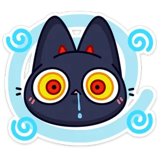 🤤 gatto, animale, cartone animato, adesivo, espressione, scioccato telegram sticker