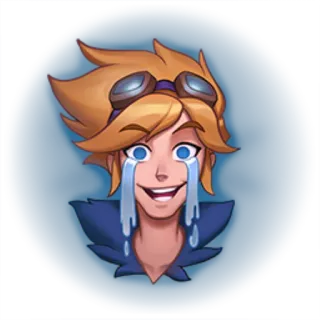 😂 Ezreal League of Legends Ezreal, League of Legends, piangere, ridere, emoticon, videogioco, sticker telegram sticker