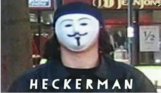 😎 Heckerman Hacker, Anonyme, Masque, Guy Fawkes, Manifestation telegram sticker