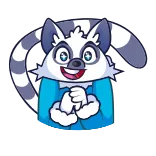 🤩 lémurien, animal, dessin animé, mammifère, mignon, emoji, autocollant telegram sticker