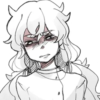 😠 exhausted, tired, sad, anime, manga, cartoon, illustration telegram sticker