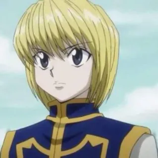 🇯🇵 Kurapika Hunter x Hunter anime, manga, Kurapika, Hunter x Hunter, character, blonde hair, blue uniform telegram sticker