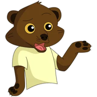 😳 медведь, мультфильм, животное, милый, наклейка telegram sticker