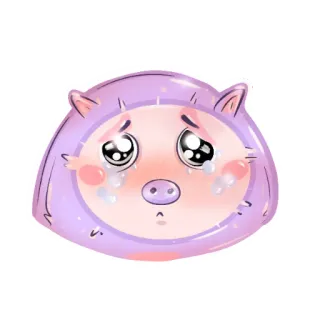 🥺 llorando, triste, cerdo, animal, kawaii, pegatina whatsapp sticker