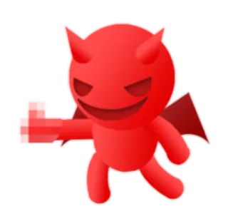 🖕 악마, 악령, 불쾌한, 가운데 손가락, 만화 telegram sticker