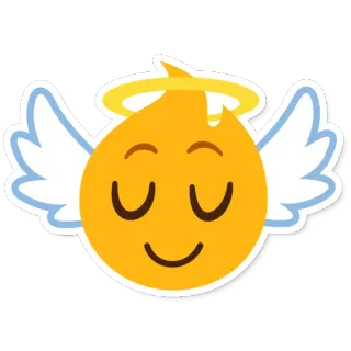 👼 emoji, angel, halo, wings, cute, happy, spiritual, cartoon whatsapp sticker