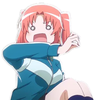 😱 Animé, Fille, choquée, en colère, Dessin animé telegram sticker