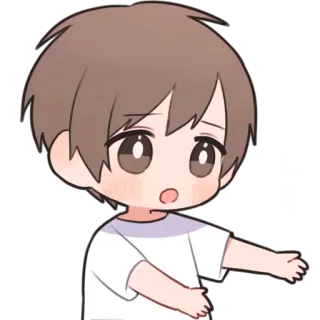 ☺️ して 애니메이션, 소년, 치비, 일본어, 텍스트 telegram sticker