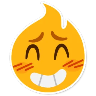 🤭 emoji, fire, cute, blush, happy, face, kawaii whatsapp sticker