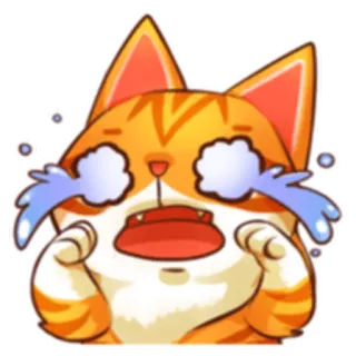 😭 kat, huilen, tranen, verdrietig, emoji, uitdrukking telegram sticker
