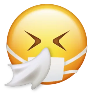 🤧 Emoji, Sakit, Flu, Pilek, Tisu, Bersin, Masker whatsapp sticker