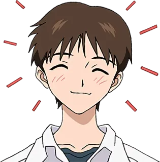 😊 Shinji Ikari Neon Genesis Evangelion Anime, Sourire, Heureux, Personnage, Evangelion, Shinji telegram sticker