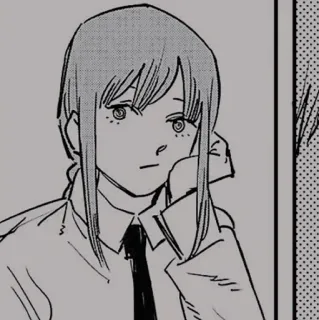 ❄️ Makima Chainsaw Man makima, chainsaw man, anime, manga, retrato, personaje whatsapp sticker