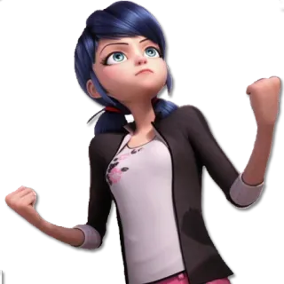 ✊ Marinette Marinette, Miraculous Ladybug, Anime, Desenho animado, Personagem, Super-herói telegram sticker