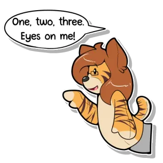 1️⃣ One, two, three. Eyes on me! telegram sticker