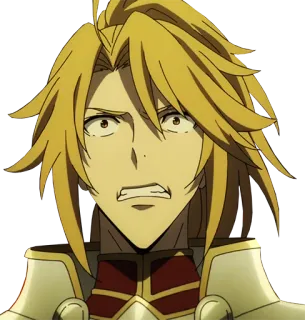 🤬 Anime, Charakter, Manga, Ausdruck, blonde Haare, Rüstung whatsapp sticker