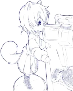 🧇 Anime, Manga, Binatang, Sketsa, Kawaii, Lucu telegram sticker