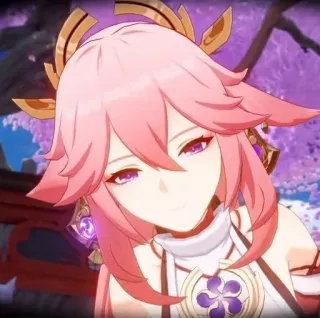 🌸 Yae Miko Genshin Impact Anime, Jeu vidéo, Personnage, Yae Miko, Genshin Impact whatsapp sticker