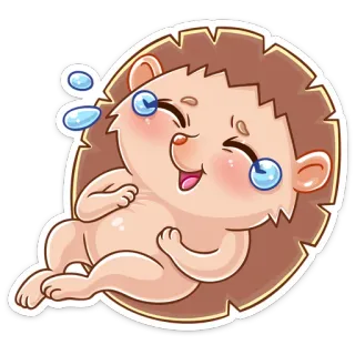 😂 hedgehog, cute, animal, cartoon, laughing, happy whatsapp sticker