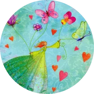 ❤ 蝴蝶, 女人, 爱心, 花, 自然 telegram sticker