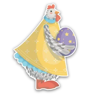 🐔 鶏, イースター, 卵, 春, 動物, 星, お祝い, 祝日 telegram sticker