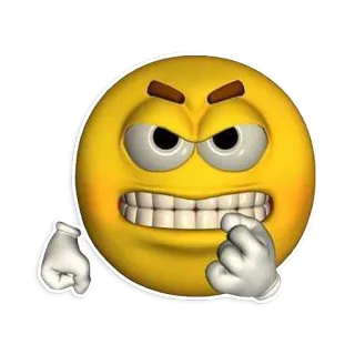 😡 Emoji, Marah, Frustrasi, Ekspresi, Kartun, Kuning whatsapp sticker