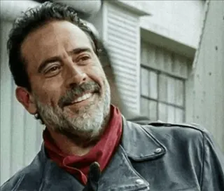 😂 Negan The Walking Dead тв, персонаж, улыбка, апокалипсис, злодей whatsapp sticker