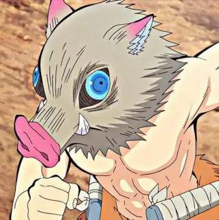 👺 Inosuke Hashibira Demon Slayer Anime, Demon Slayer, Inosuke, Hashibira Inosuke, Manga, Masque sanglier, Combattant telegram sticker