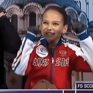 🥳 RUSSIA Patinage artistique, Compétition, Athlète, Russie, Sport, Uniforme, Célébration telegram sticker