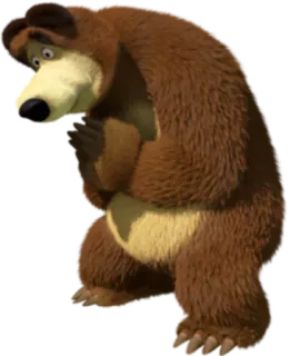 🙏 Bear Masha and the Bear beruang, kartun, hewan, masha and the bear, animasi, karakter telegram sticker