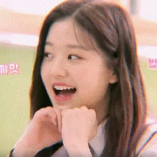 🍼 까맛 벌 retrato, mulher, coreana, menina, sorrindo, ásia telegram sticker