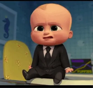 😱 Boss Baby The Boss Baby em bé, bộ com lê, hoạt hình, phim, hài hước whatsapp sticker