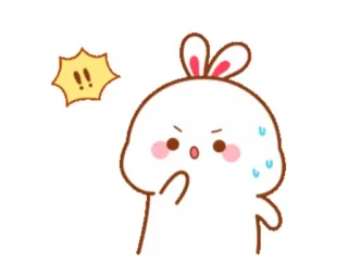 🍼 conejo, lindo, animal, dibujos animados, enojado, sudor telegram sticker