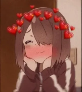 🌟 アニメ, 漫画, 女の子, ハート, 可愛い, カワイイ, 愛, エモい telegram sticker