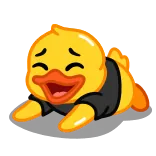 😂 duck duck, cute, happy, yellow, bird, cheerful telegram sticker