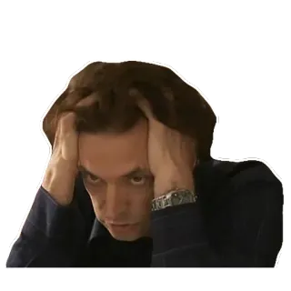 😫 грустный, расстроенный, мужчина, рассерженный, в стрессе whatsapp sticker