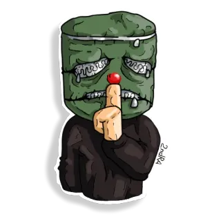 🤫 personaje, gesto, dedo, ilustración telegram sticker