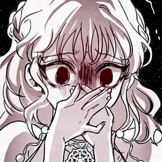 ⛩ Anime, Płacz, Smutny, Dziewczyna, Emocjonalny, Manga telegram sticker