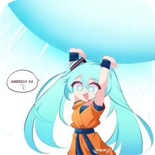 😘 Hatsune Miku Vocaloid AMERICA YA telegram sticker
