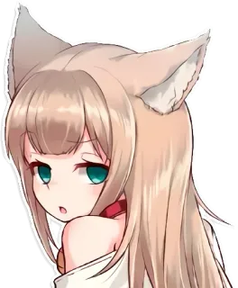 ✨ Аниме девушка, Кошачьи ушки, Манга, Милый, Каваий whatsapp sticker