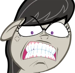 😡 pony, angry, cartoon, animal, horse, teeth telegram sticker