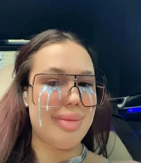 😭 woman, sunglasses, tears, sparkles, face, portrait, girl telegram sticker