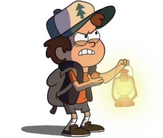 🔆 Dipper Pines Gravity Falls ディッパー, グラビティフォールズ, アニメ, ランタン, キャラクター telegram sticker