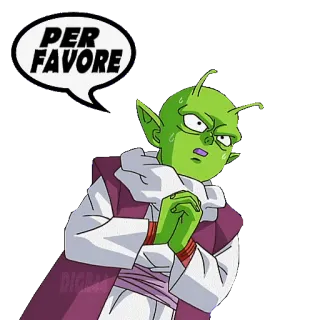 🙏 PER FAVORE per favore, please, cartoon, green, character, request telegram sticker