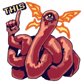 ☝ THIS abstrato, verme, mão, dedo, olho, monstro telegram sticker