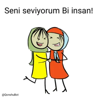❤️ Seni seviyorum Bi insan! vriendschap, liefde, cartoon, mensen, knuffelen, affectie whatsapp sticker