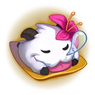 😴 Poro, śpiący, kwiat, słodki, zwierzę telegram sticker
