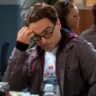 🧐 Leonard Hofstadter The Big Bang Theory tv series, scientist, nerd, glasses, physics telegram sticker