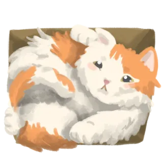 😓 gatto, gattino, carino, animale, animale domestico, arancione, bianco telegram sticker
