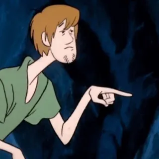 ⚡️ Shaggy Rogers Scooby-Doo desenho animado, desgrenhado, Scooby Doo, apontando, personagem telegram sticker